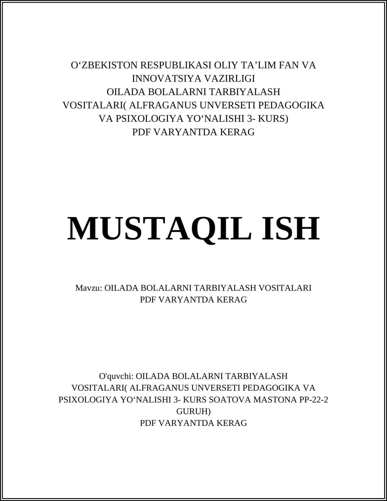 Oila muhitida bola tarbiyasi 1