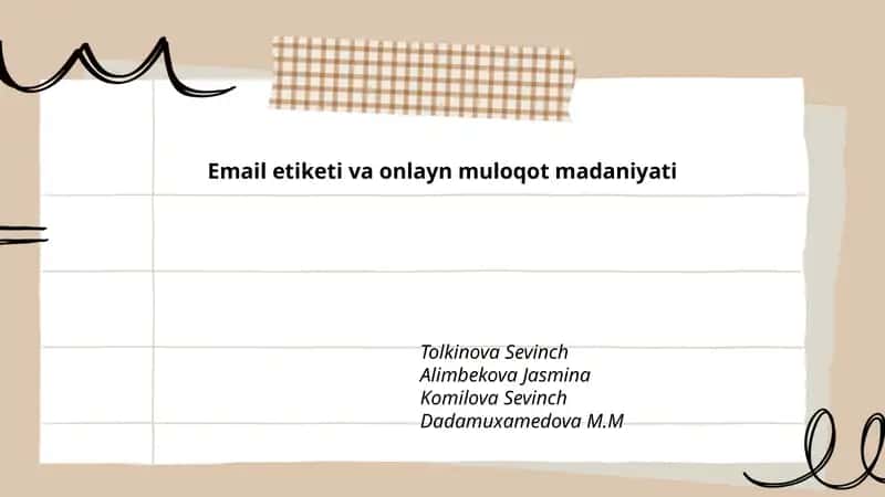 Email etiketi va onlayn muloqot madaniyati 1