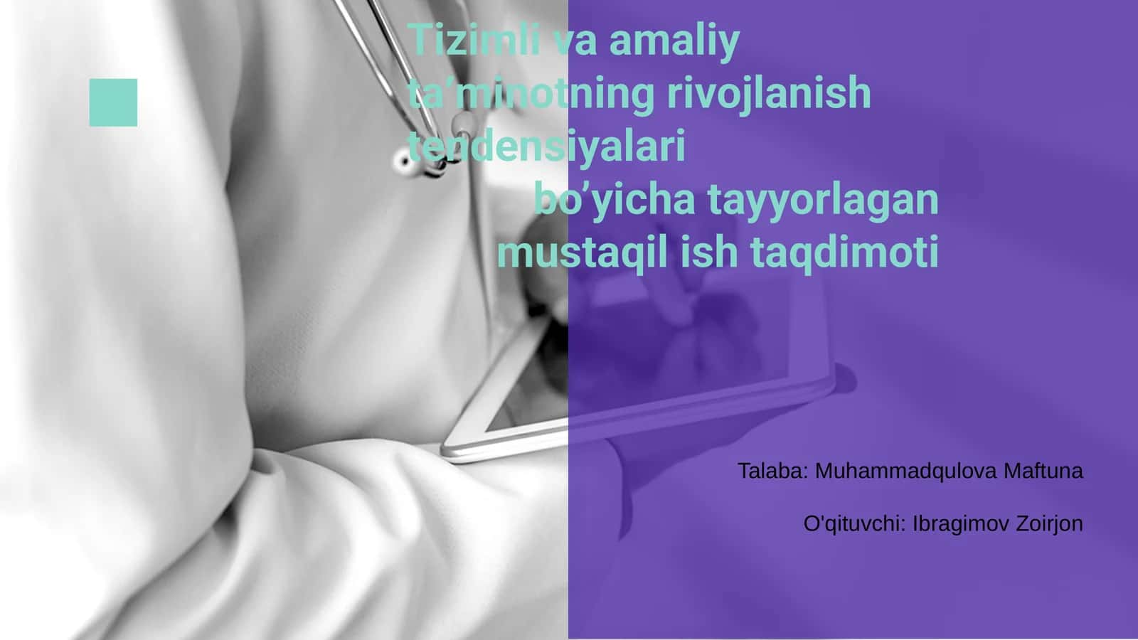 Tizimli va amaliy taʼminotning rivojlanish tendensiyalari 1