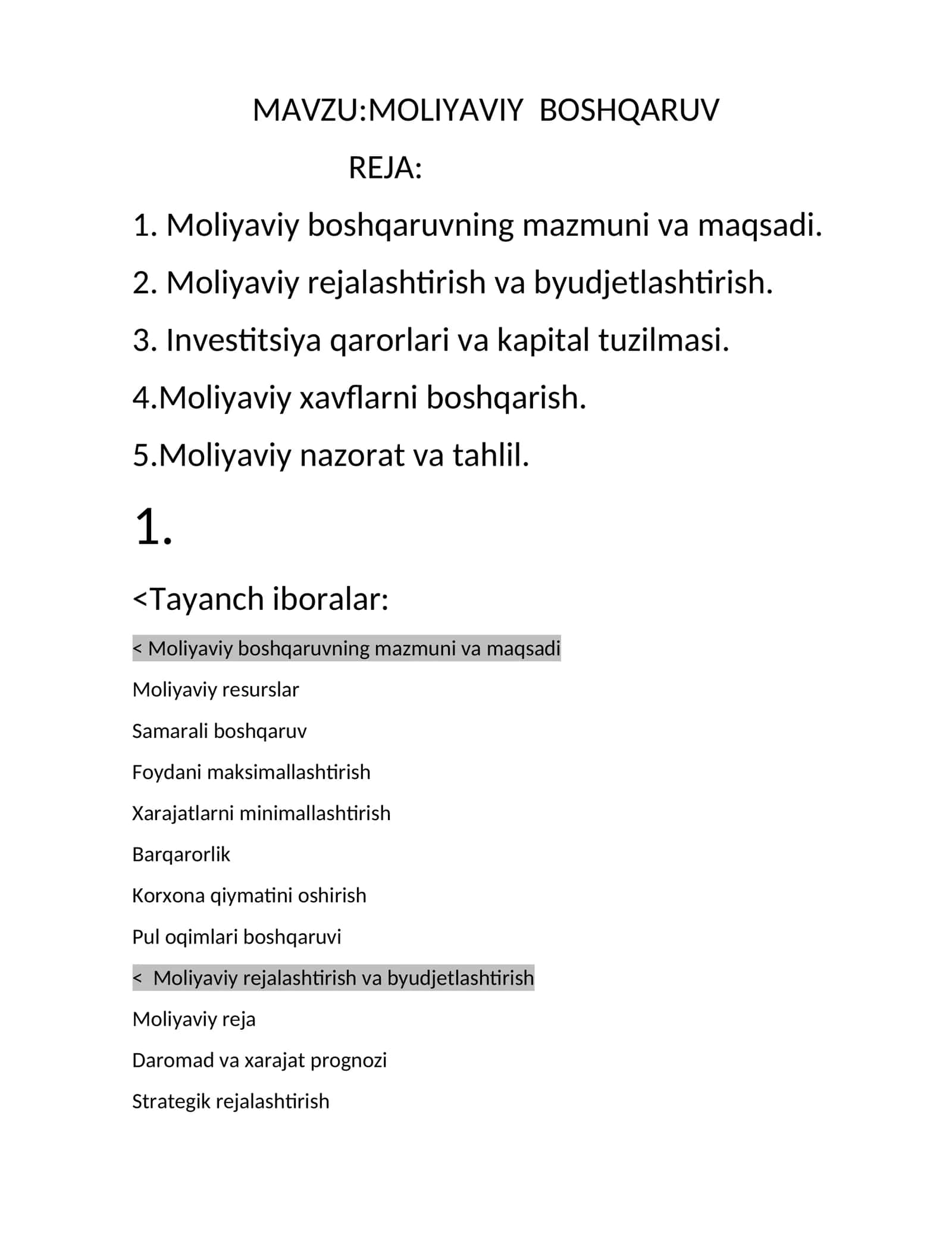 MOLIYAVIY BOSHQARUV 1