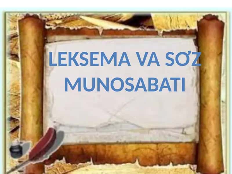 Leksema va sơz munosabati 1