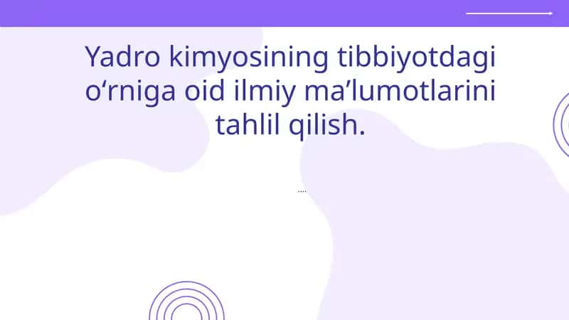 Yadro kimyosi tibbiyotdagi oʻrniga oid ilmiy maʼlumotlar 1