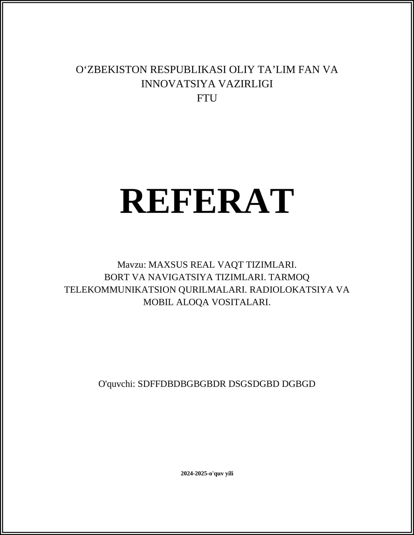 MAXSUS REAL VAQT TIZIMLARI 1