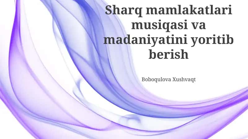 O'zbekistonning boy musiqa merosi 1