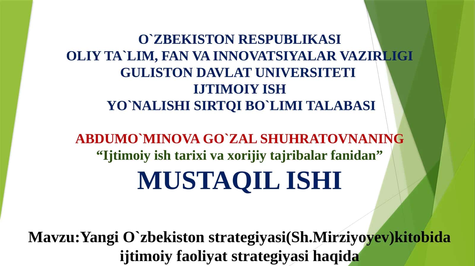 Yangi O`zbekiston strategiyasi (Sh.Mirziyoyev) kitobida ijtimoiy faoliyat strategiyasi haqida 1