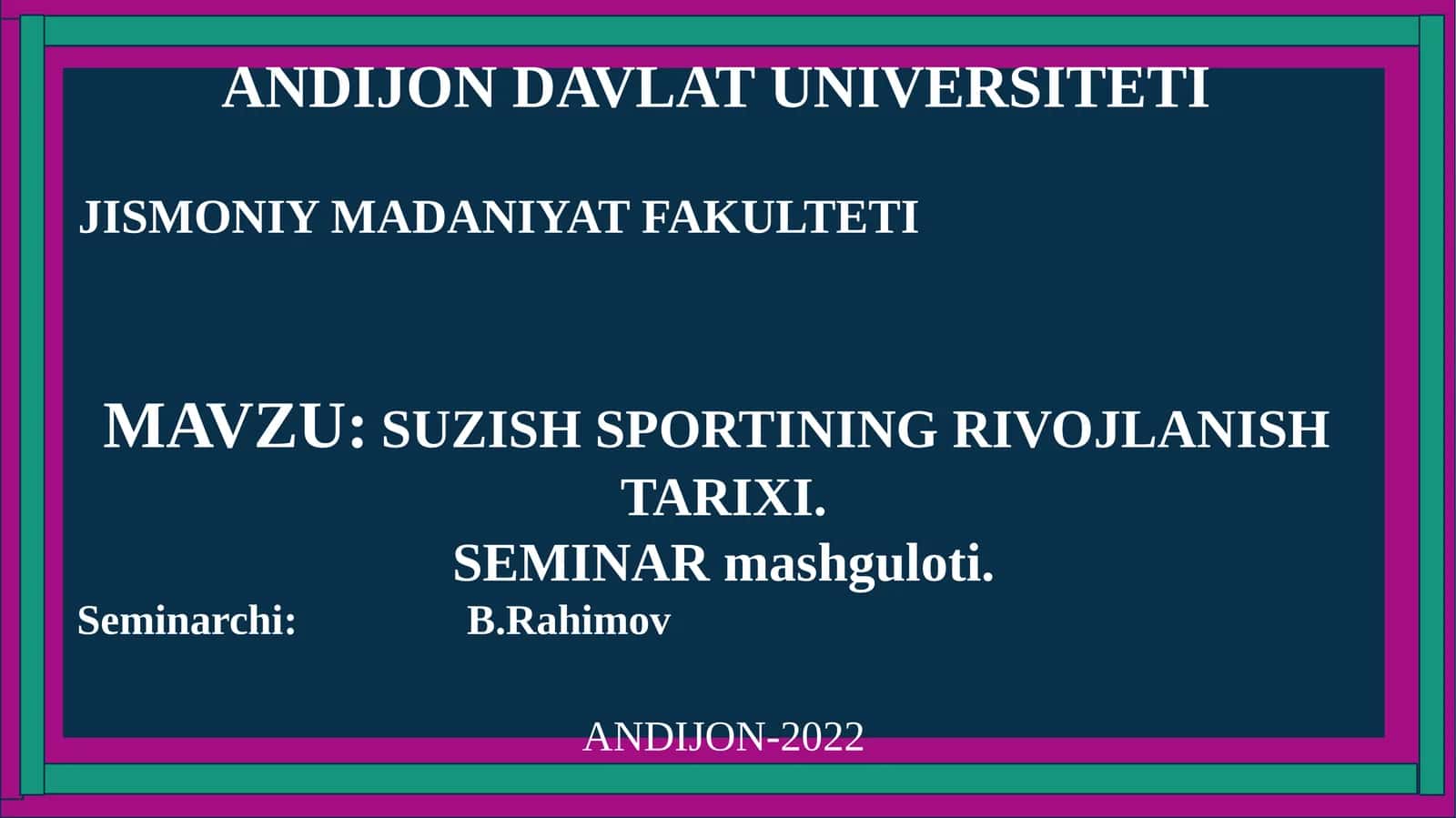 SUZISH SPORTINING RIVOJLANISHTARIXI 1