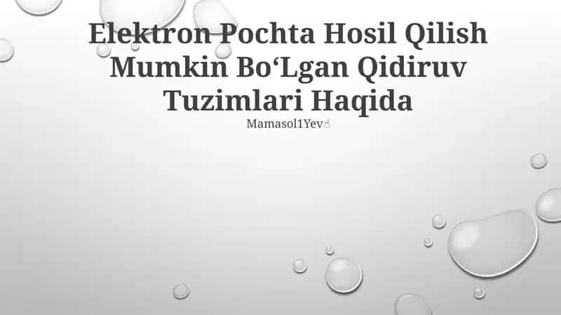 Qidiruv Tuzimlari 1