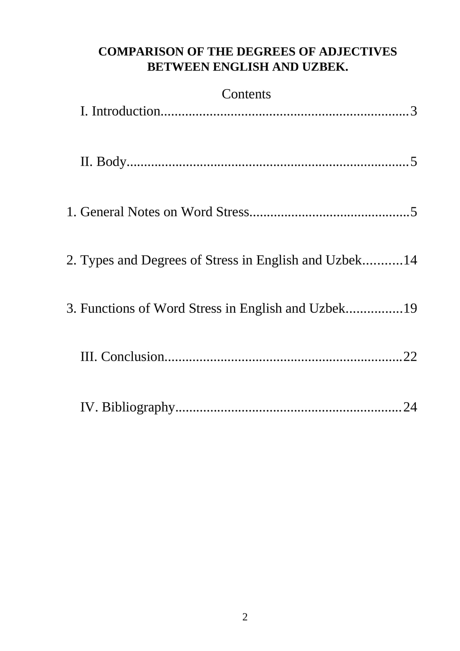Comparison of the degrees of adjectives between English and Uzbek 1