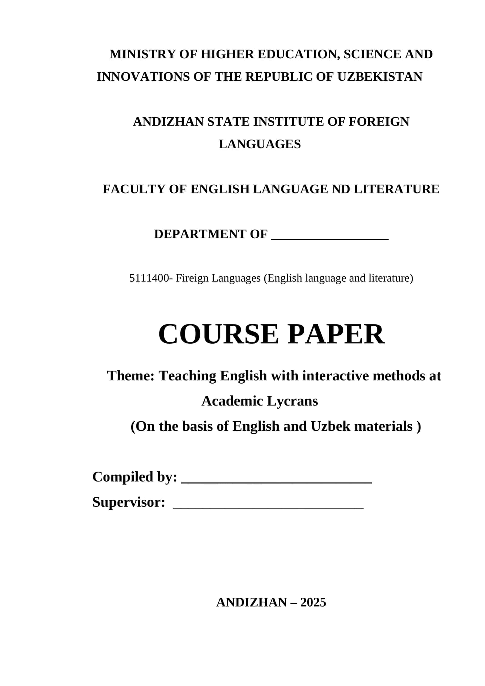 Teaching English with Interactive Methods 1