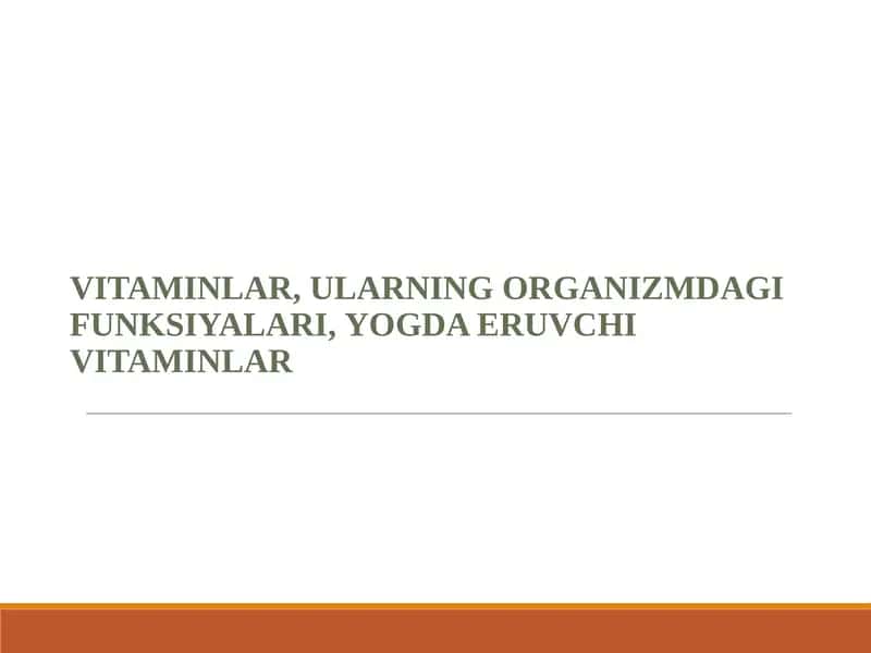 VITAMINLAR 1