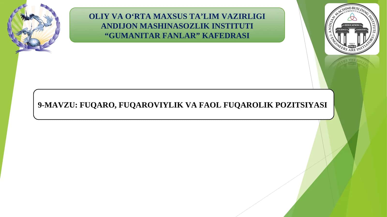 FUQARO, FUQAROVIYLIK VA FAOL FUQAROLIK POZITSIYASI 1
