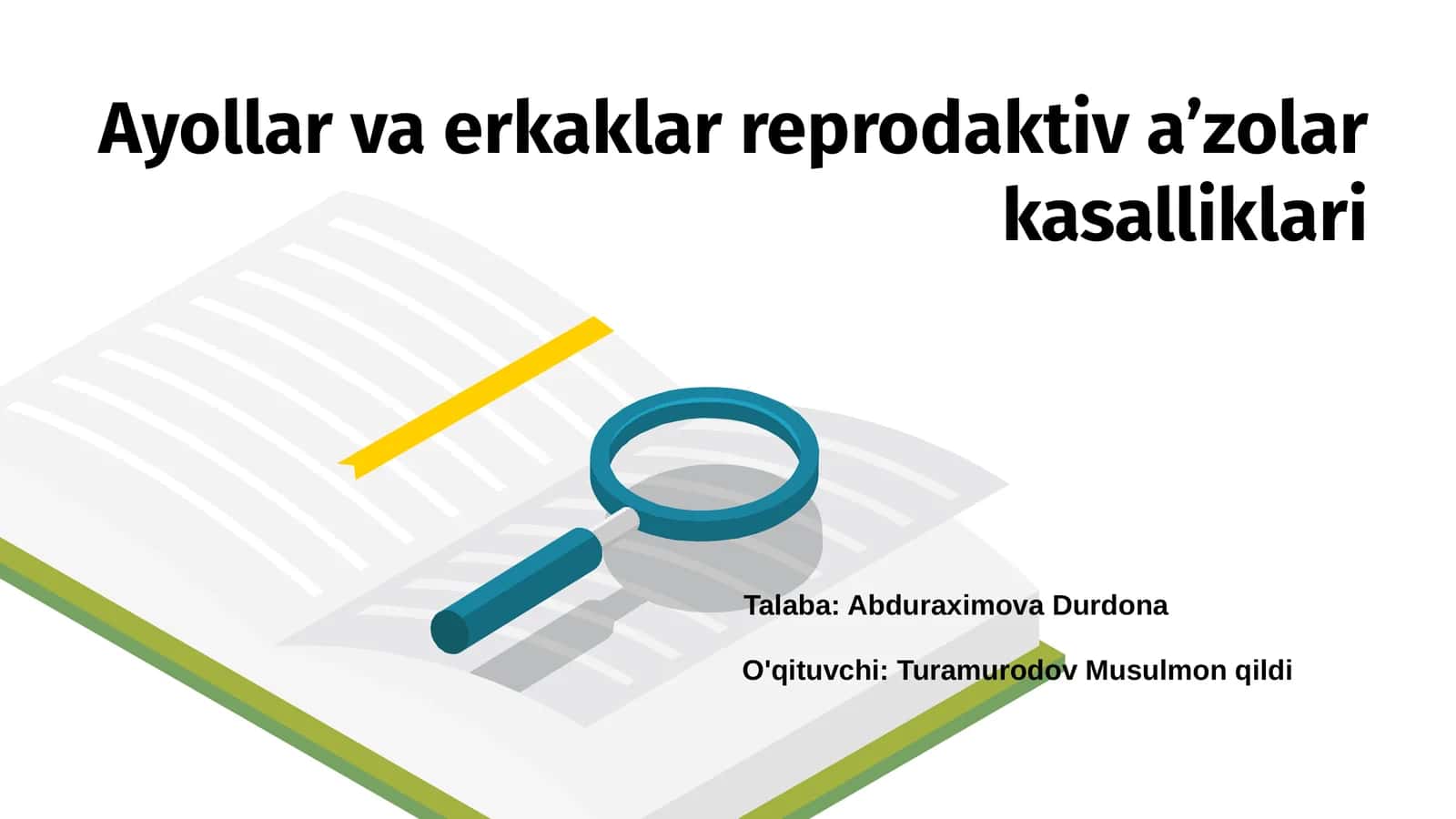Ayollar va erkaklar reprodaktiv a’zolar kasalliklari 1