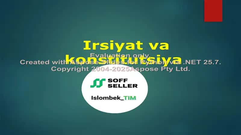 Irsiyat va konstitutsiya 1