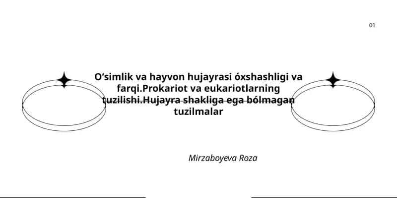 Oʻsimlik va hayvon hujayrasi óxshashligi va farqi 1
