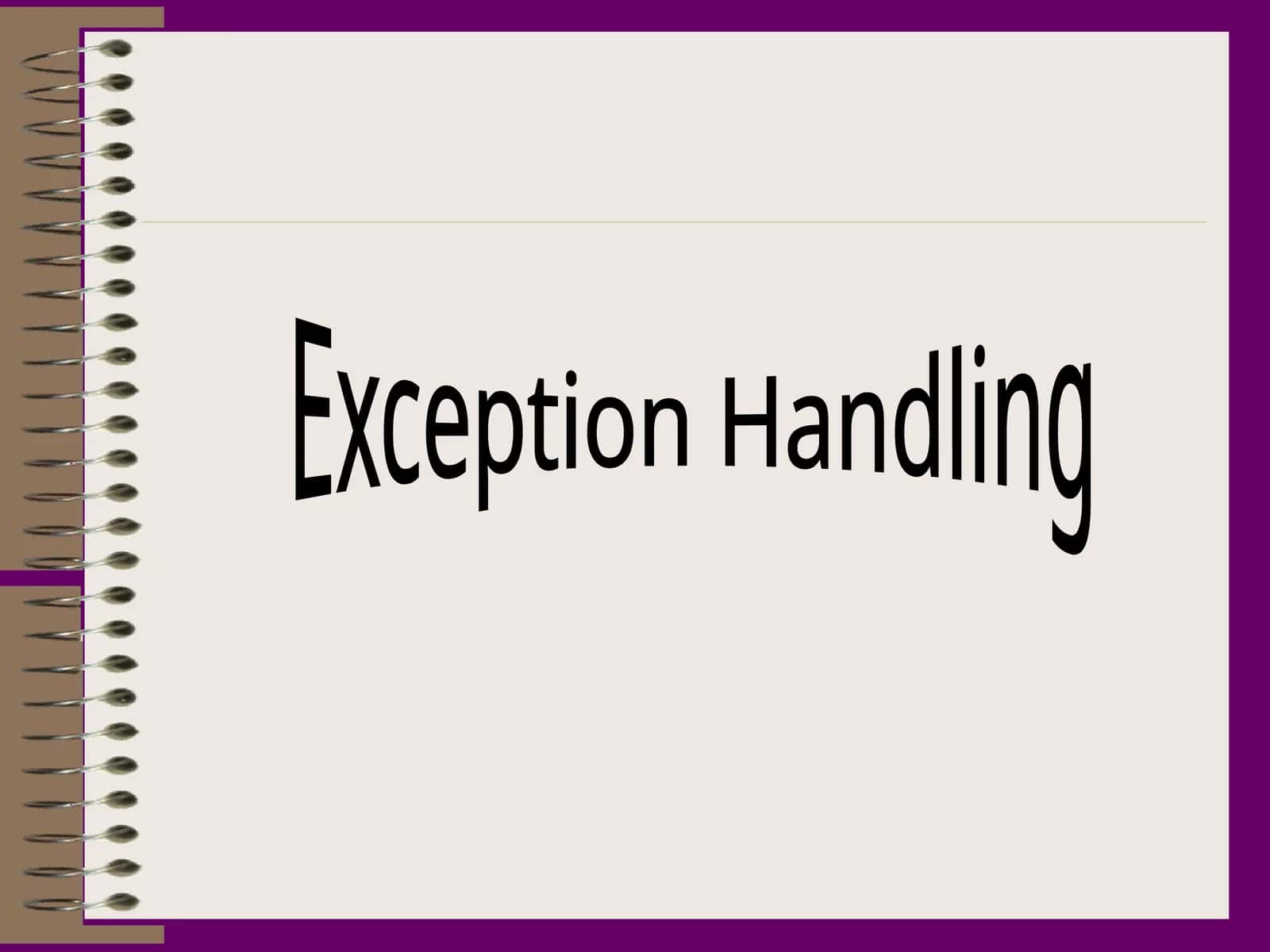 Exception Handling 1