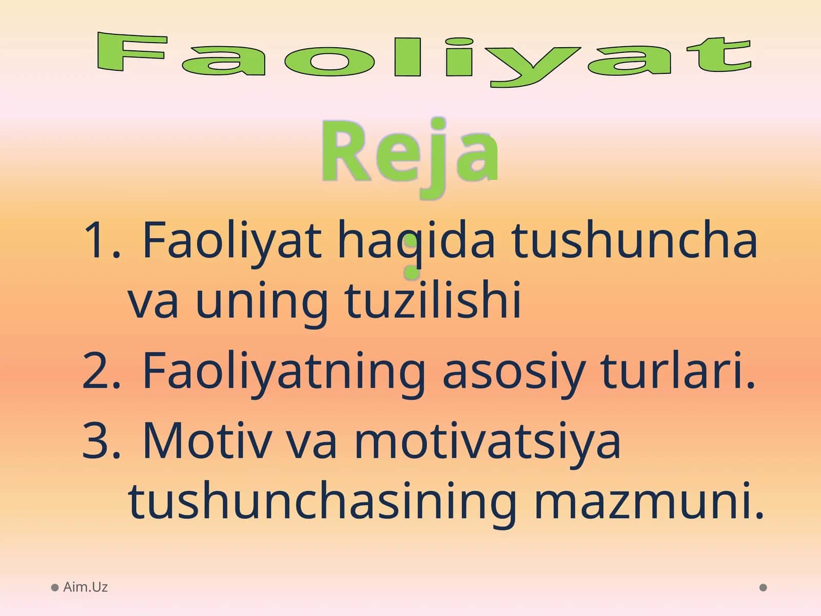 Faoliyat 1