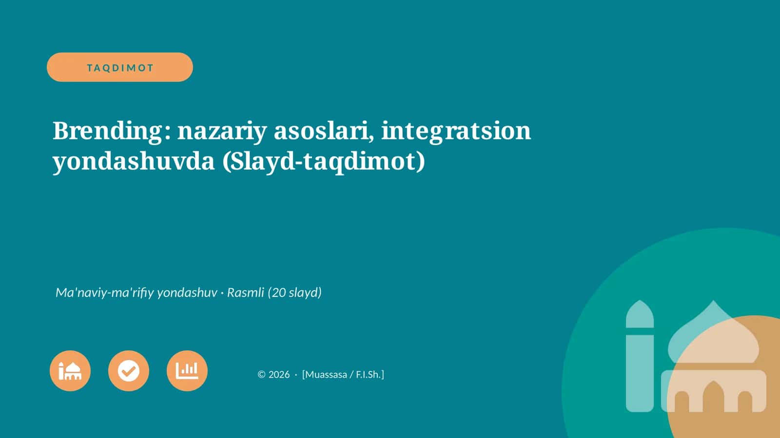 Brending: nazariy asoslari, integratsion yondashuvda (Slayd-taqdimot) 1
