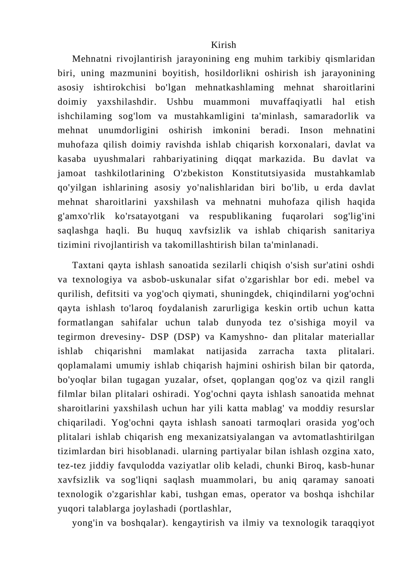 Mehnatni rivojlantirish jarayoni 1