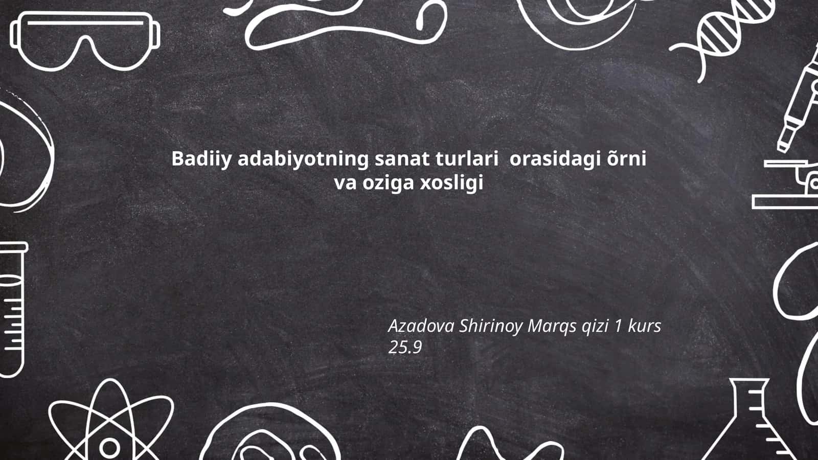 Badiiy adabiyotning sanat turlari orasidagi õrni va oziga xosligi 1