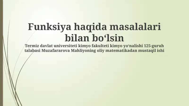 Funksiyalar 1