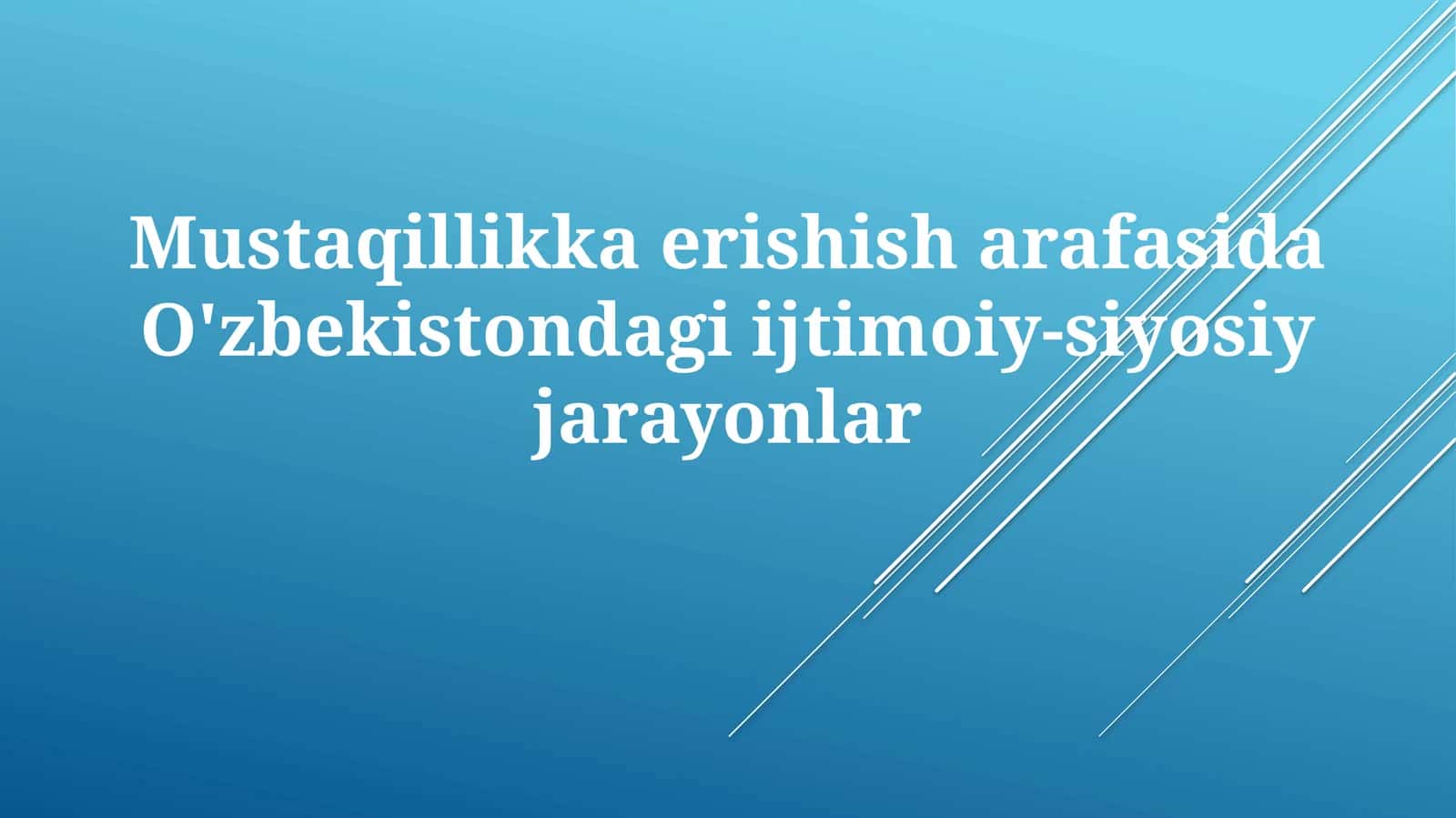 Oʻzbekistonning siyosiy vaziyati 1