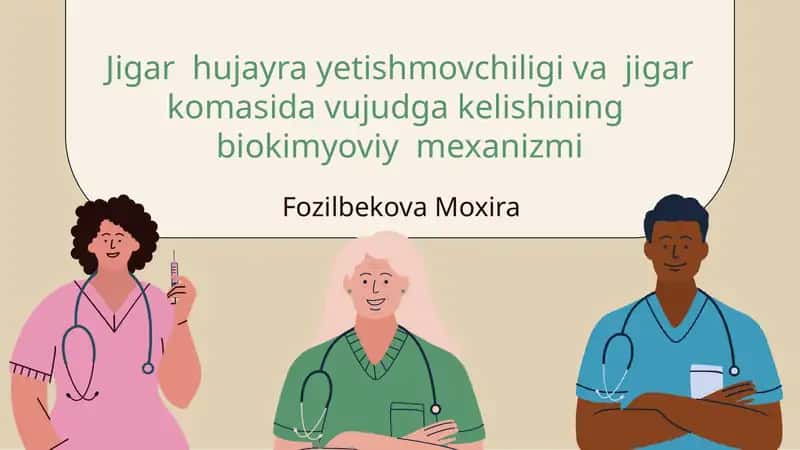Jigar hujayra yetishmovchiligi va jigar komasida vujudga kelishining biokimyoviy mexanizmi 1