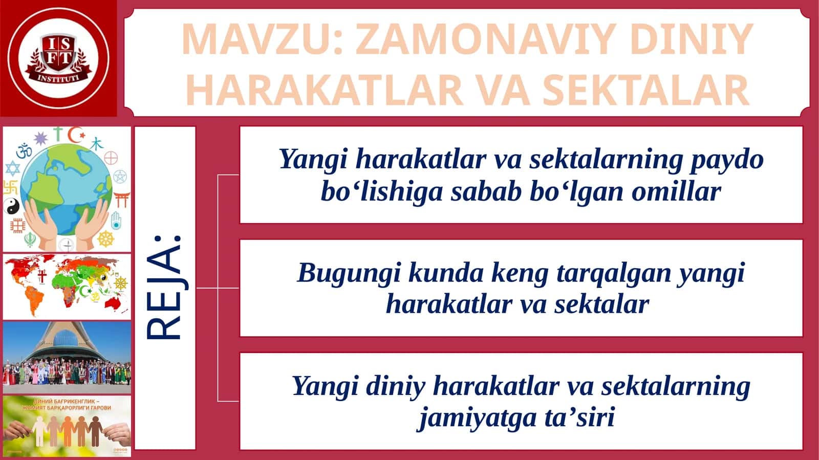 ZAMONAVIY DINIY HARAKATLAR VA SEKTALAR 1