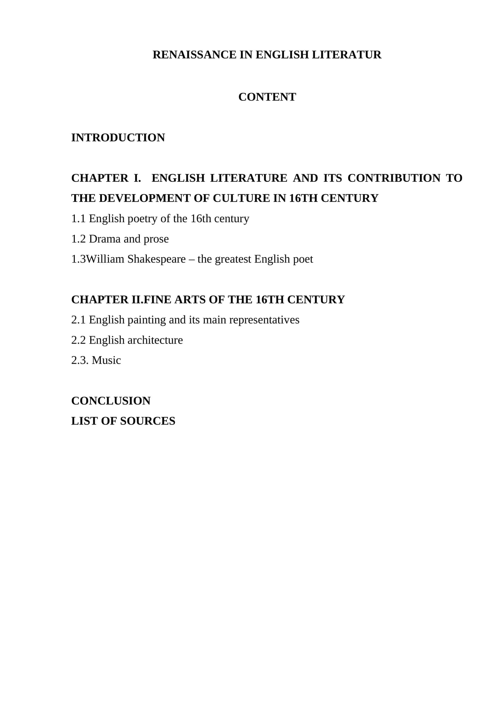 RENAISSANCE IN ENGLISH LITERATURE 1