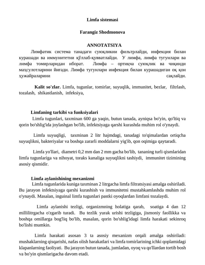 Limfa sistemasi 1