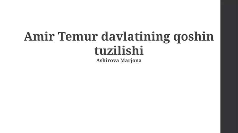 Amir Temur davlatining qoshin tuzilishi 1