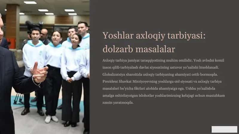 Yoshlar axloqiy tarbiyasi: dolzarb masalalar 1