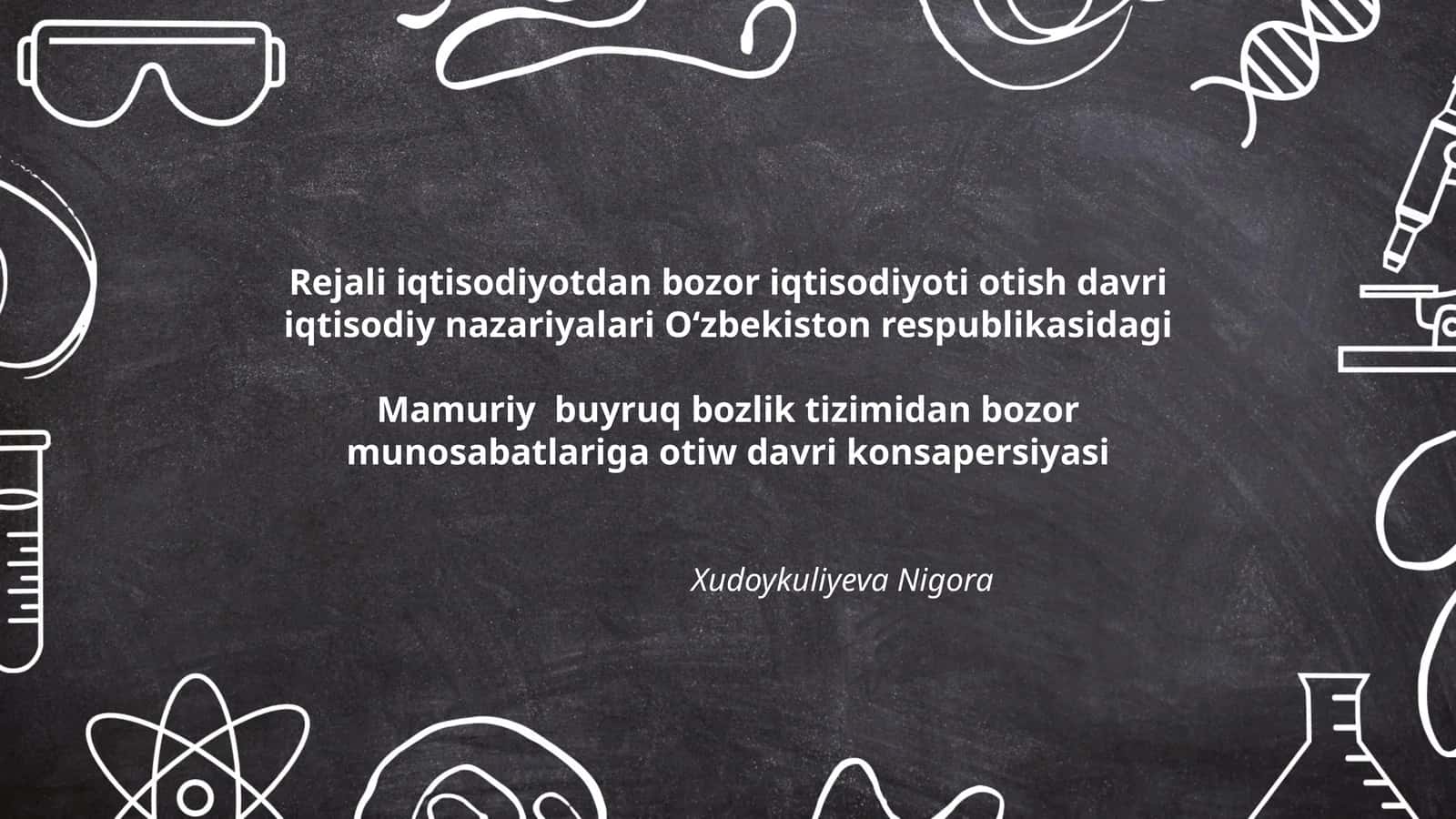 Mamuriy buyruq bozlik tizimidan bozor munosabatlariga otiw davri konsapersiyasi 1