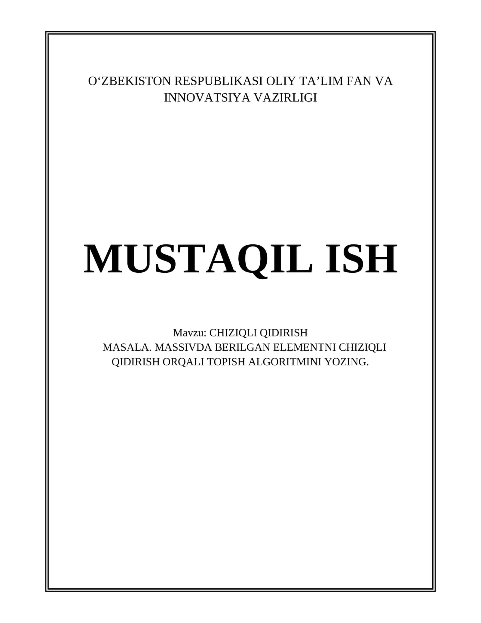 CHIZIQLI QIDIRISH 1