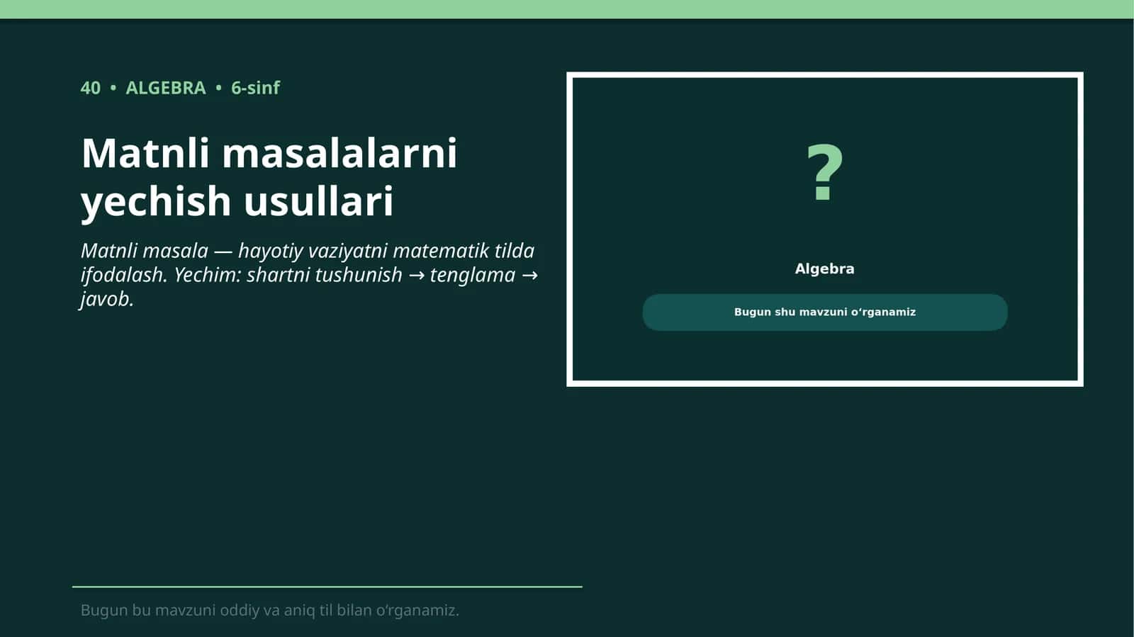 Matnli masalalarni yechish usullari 1