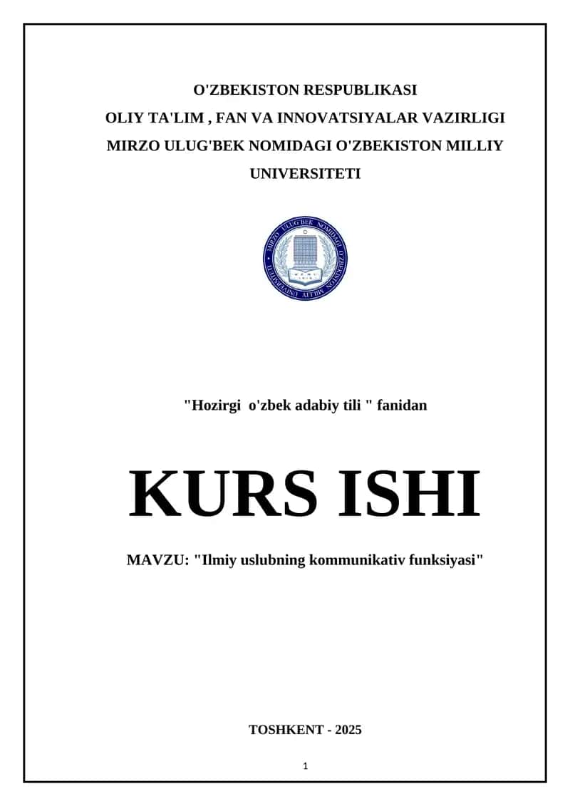 Ilmiy uslubning kommunikativ funksiyasi 1