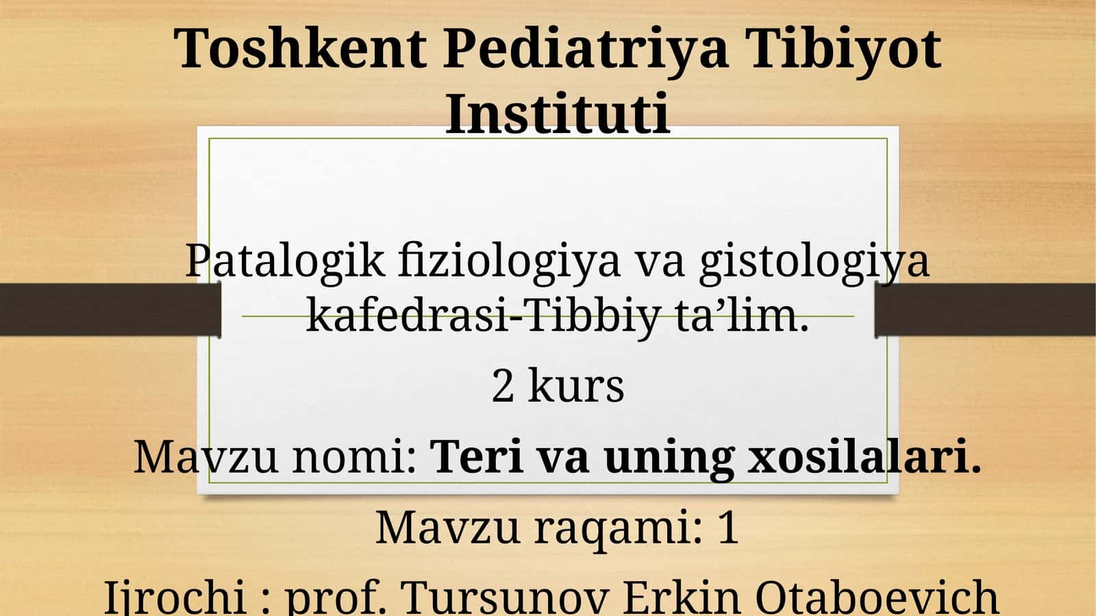 Terivauning xosilalari 1