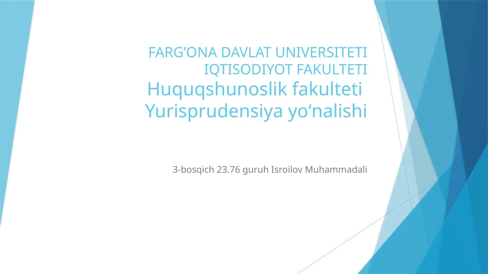 Yurisprudensiya yo'nalishi 1