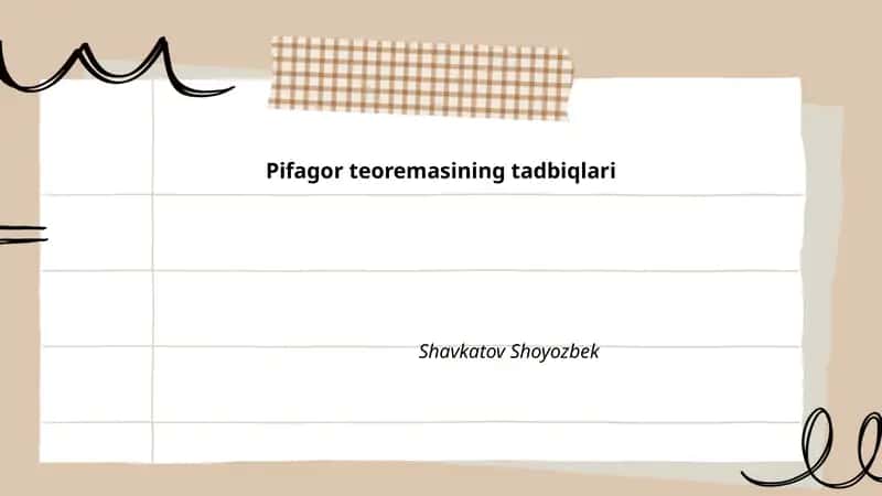 Pifagor teoremasining tadbiqlari 1