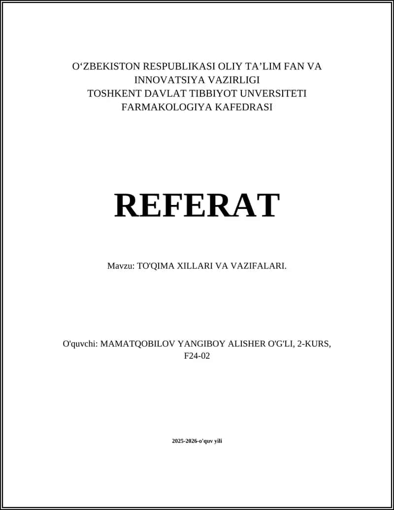 TO'QIMA XILLARI VA VAZIFALARI 1