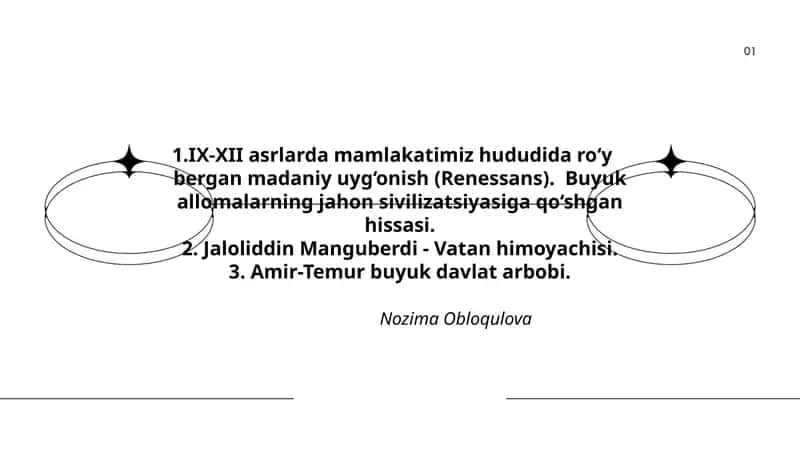 IX-XII asrlarda mamlakatimiz hududida ro‘y bergan madaniy uyg‘onish (Renessans) 1