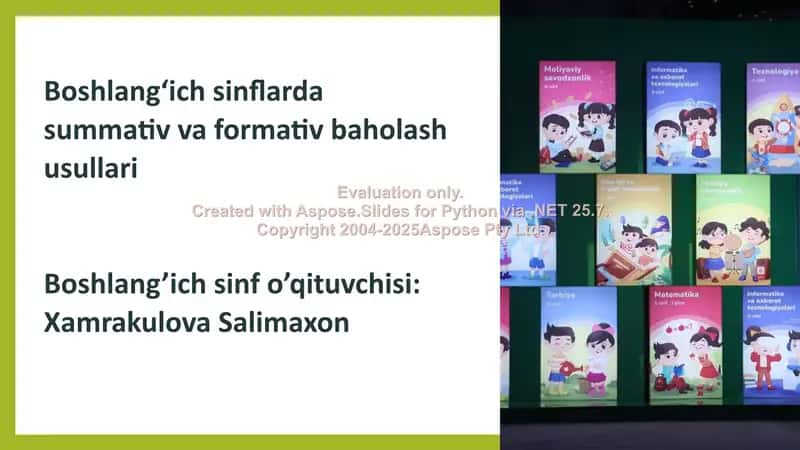 Boshlangich sinflarda summativ va formativ baholash usullari 1