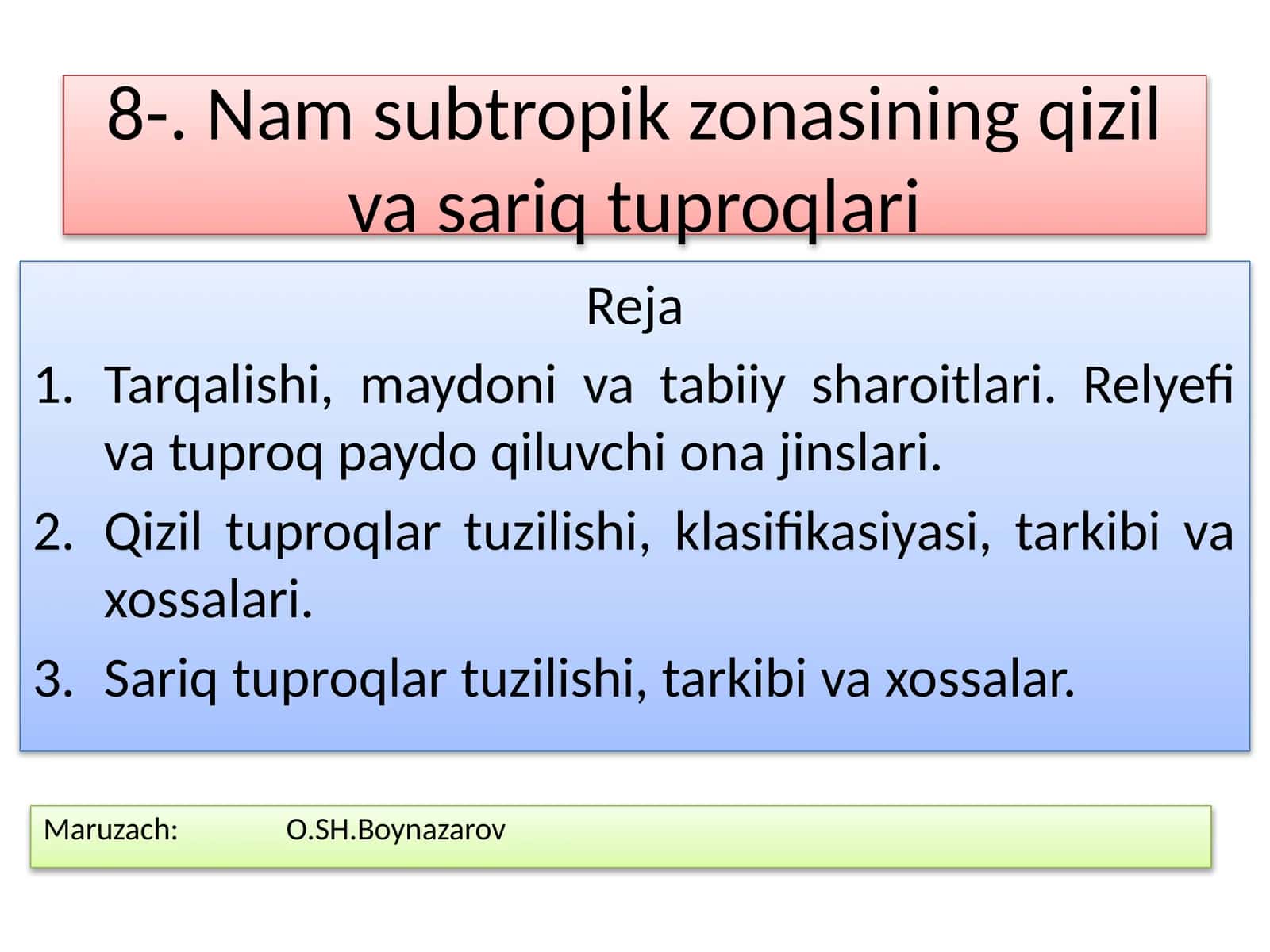 Nam subtropik zonasining qizil va sariq tuproqlari 1