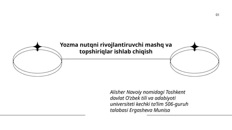 Yozma nutqni rivojlantiruvchi mashq va topshiriqlar ishlab chiqish 1
