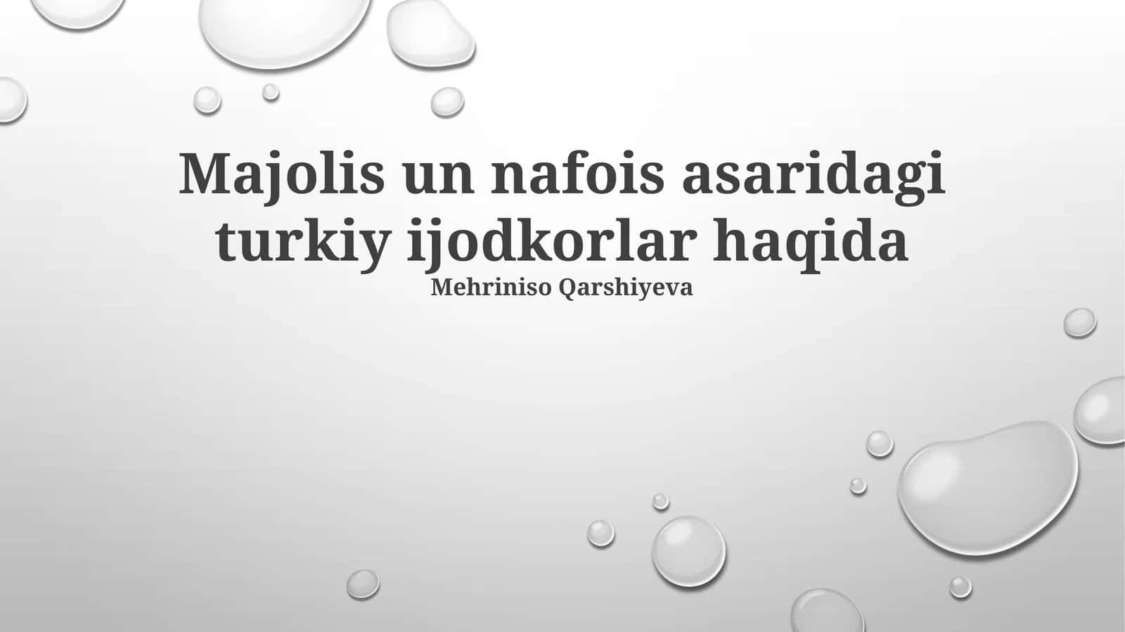Majolis un nafois asaridagi turkiy ijodkorlar haqida 1