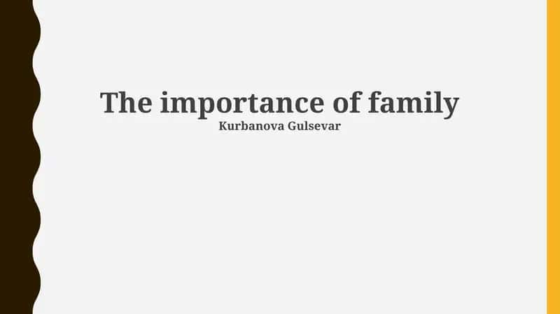 The Importance of Family 1
