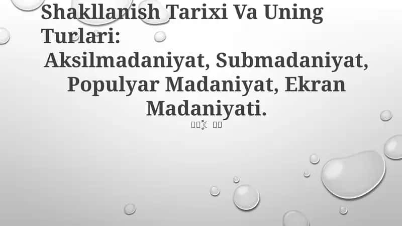 Ommaviy Madaniyatning Shakllanish Tarixi Va Uning Turlari 1