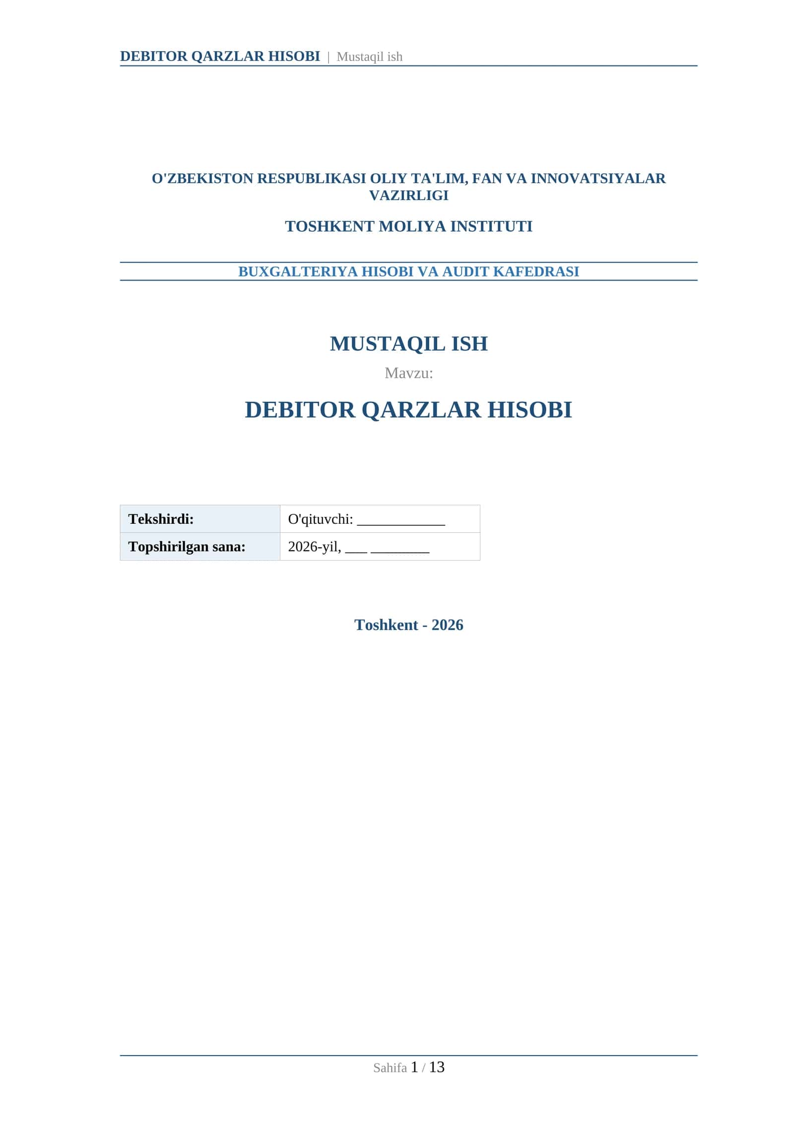 DEBITOR QARZLAR HISOBI 1