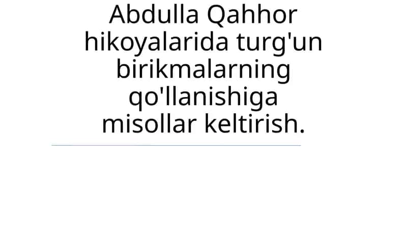 Abdulla Qahhorning hikoyalari 1