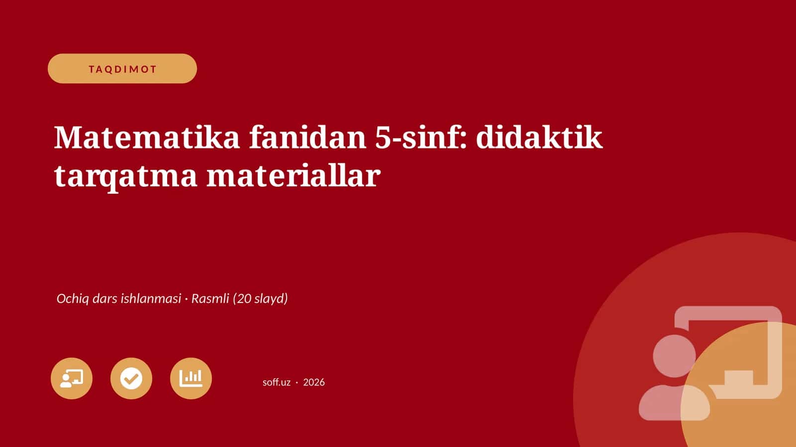 Matematika fanidan 5-sinf: didaktik tarqatma materiallar 1