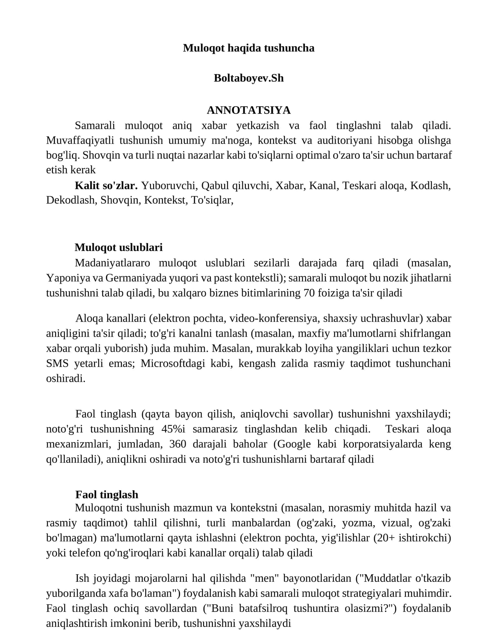 Muloqot haqida tushuncha 1